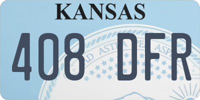 KS license plate 408DFR