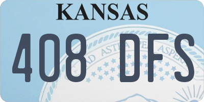 KS license plate 408DFS