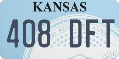 KS license plate 408DFT
