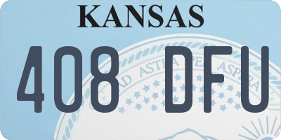 KS license plate 408DFU
