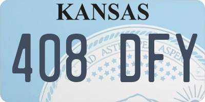 KS license plate 408DFY