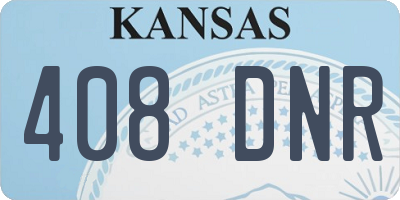 KS license plate 408DNR