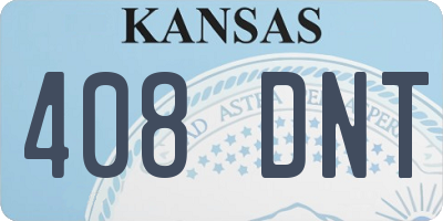 KS license plate 408DNT