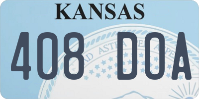 KS license plate 408DOA