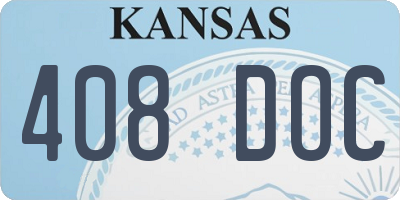 KS license plate 408DOC