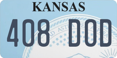 KS license plate 408DOD