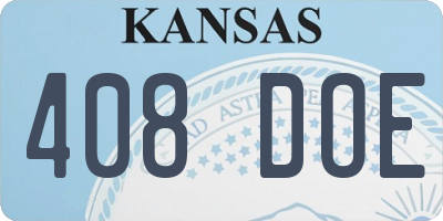 KS license plate 408DOE