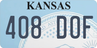 KS license plate 408DOF