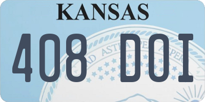 KS license plate 408DOI
