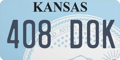 KS license plate 408DOK
