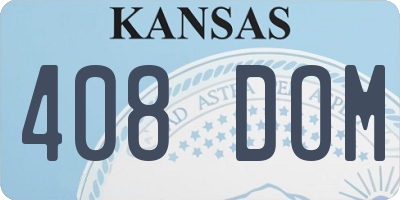 KS license plate 408DOM
