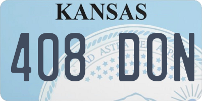 KS license plate 408DON