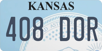 KS license plate 408DOR
