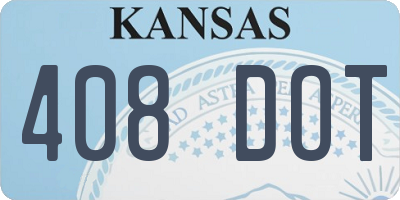 KS license plate 408DOT
