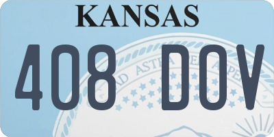KS license plate 408DOV