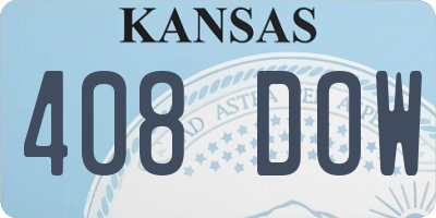 KS license plate 408DOW