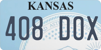 KS license plate 408DOX