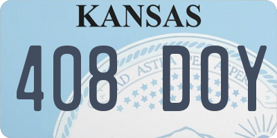 KS license plate 408DOY