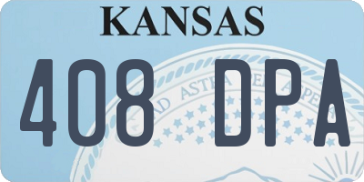 KS license plate 408DPA