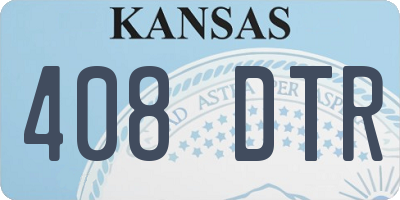 KS license plate 408DTR