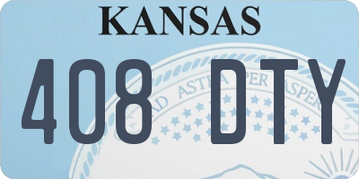 KS license plate 408DTY