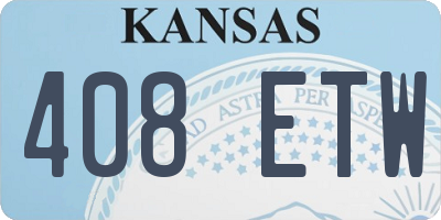 KS license plate 408ETW