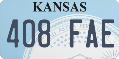 KS license plate 408FAE