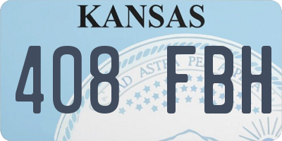 KS license plate 408FBH