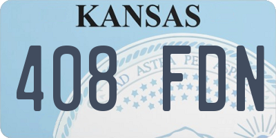 KS license plate 408FDN
