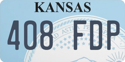 KS license plate 408FDP