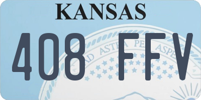 KS license plate 408FFV