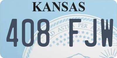 KS license plate 408FJW