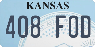 KS license plate 408FOD