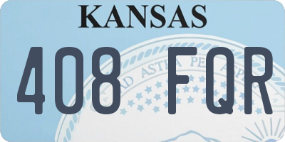 KS license plate 408FQR