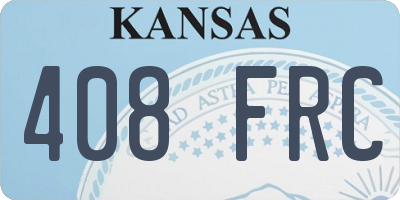 KS license plate 408FRC