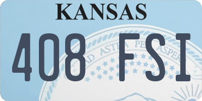 KS license plate 408FSI