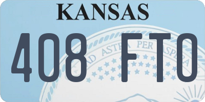 KS license plate 408FTO