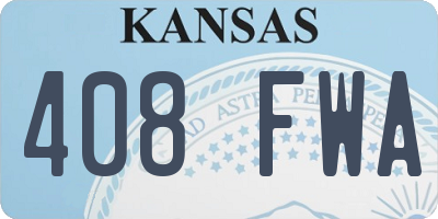 KS license plate 408FWA
