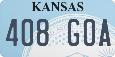 KS license plate 408GOA