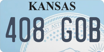 KS license plate 408GOB