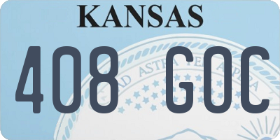 KS license plate 408GOC
