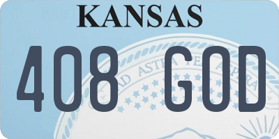 KS license plate 408GOD
