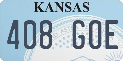 KS license plate 408GOE