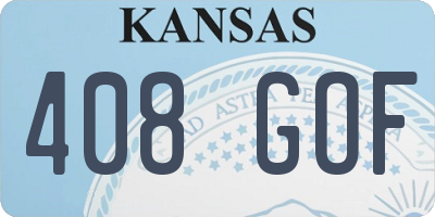 KS license plate 408GOF