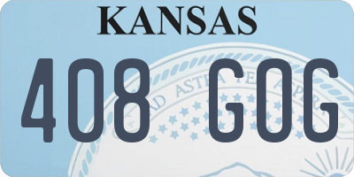 KS license plate 408GOG