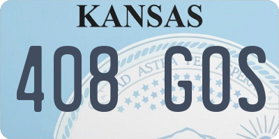 KS license plate 408GOS
