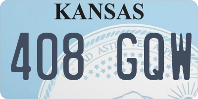 KS license plate 408GQW