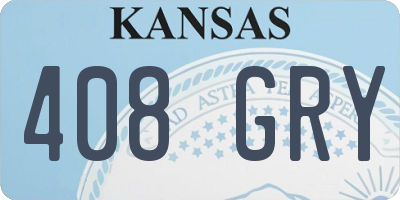 KS license plate 408GRY