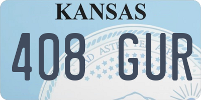 KS license plate 408GUR