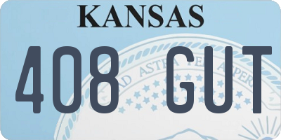 KS license plate 408GUT